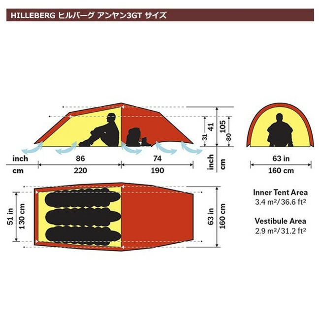 HILLEBERG ヒルバーグ アンヤン3GT｜SUNDAY MOUNTAIN｜サンデーマウンテン