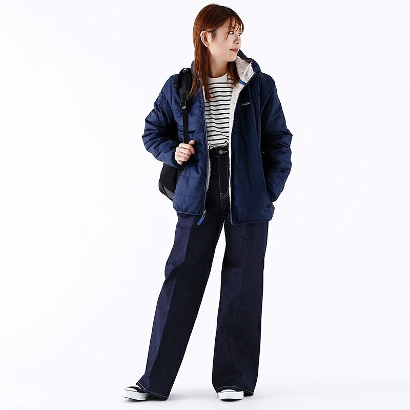 パタゴニア　キッズ　リバーシブル　ジャケット　XL 14 ネイビー レディースにも人気！パタゴニアのキッズリバーシブルフリース