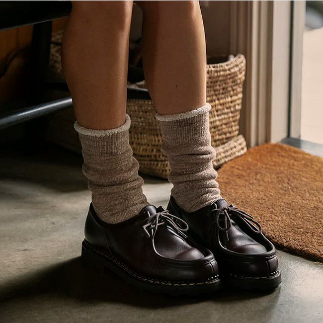 ROTOTO ロトト ダブルフェイスクルーソックス メリノウール&オーガニックコットン