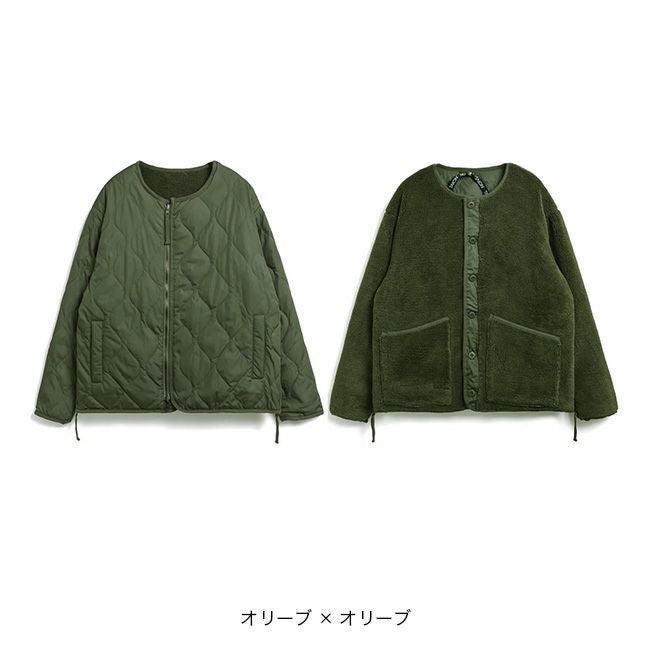 TAION タイオン ミリタリーリバーシブルクルーネックダウンジャケット