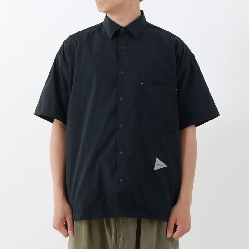 and wander アンドワンダー UVカットストレッチSSシャツ