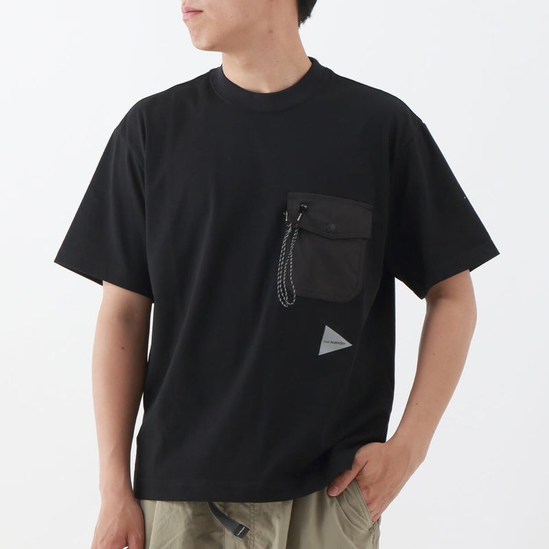 and wander アンドワンダー ポケットT