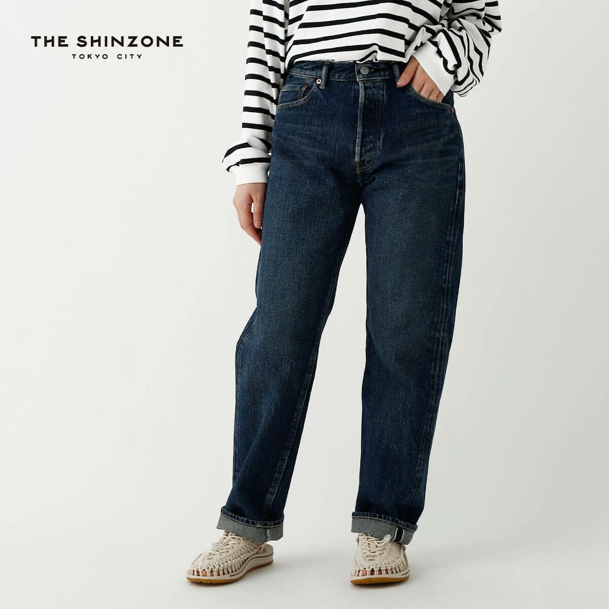 THE SHINZONE ザ シンゾーン ウォッシュドハイウェストチノパンツ