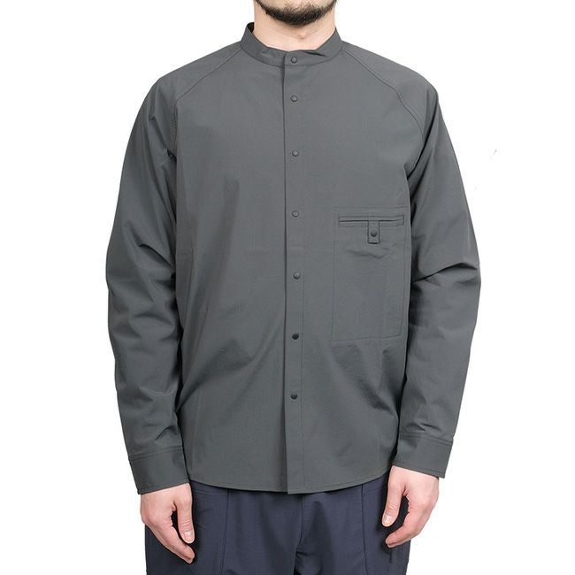 AXESQUIN ELEMENTS アクシーズクインエレメンツ ソフトシェルのバンドカラーシャツ