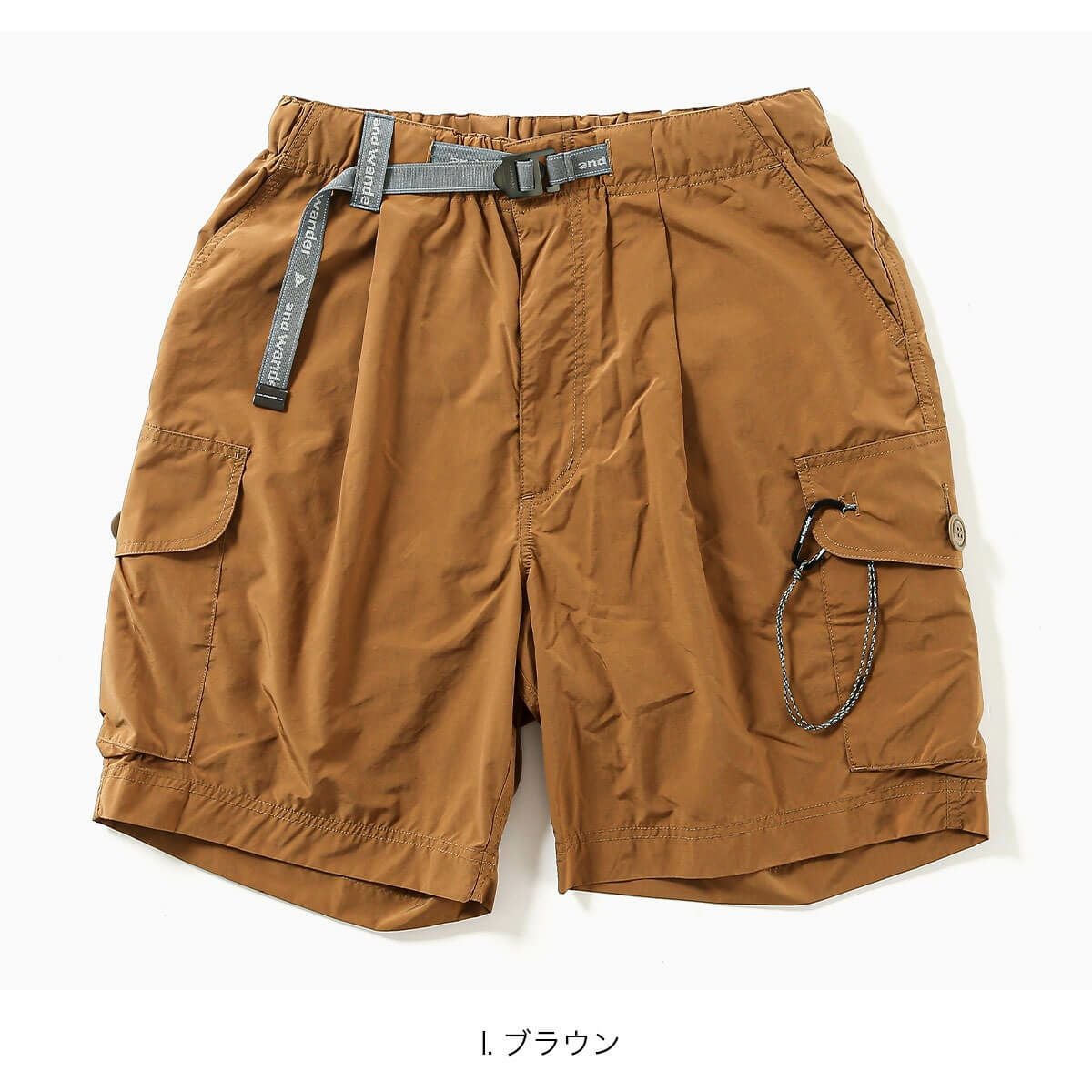 and wander アンドワンダー オーバーサイズカーゴショートパンツ