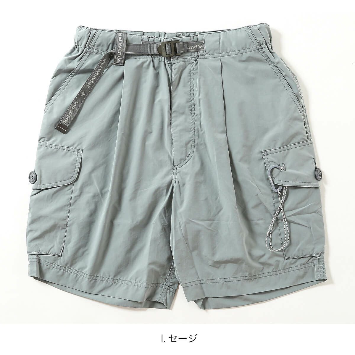 and wander アンドワンダー オーバーサイズカーゴショートパンツ
