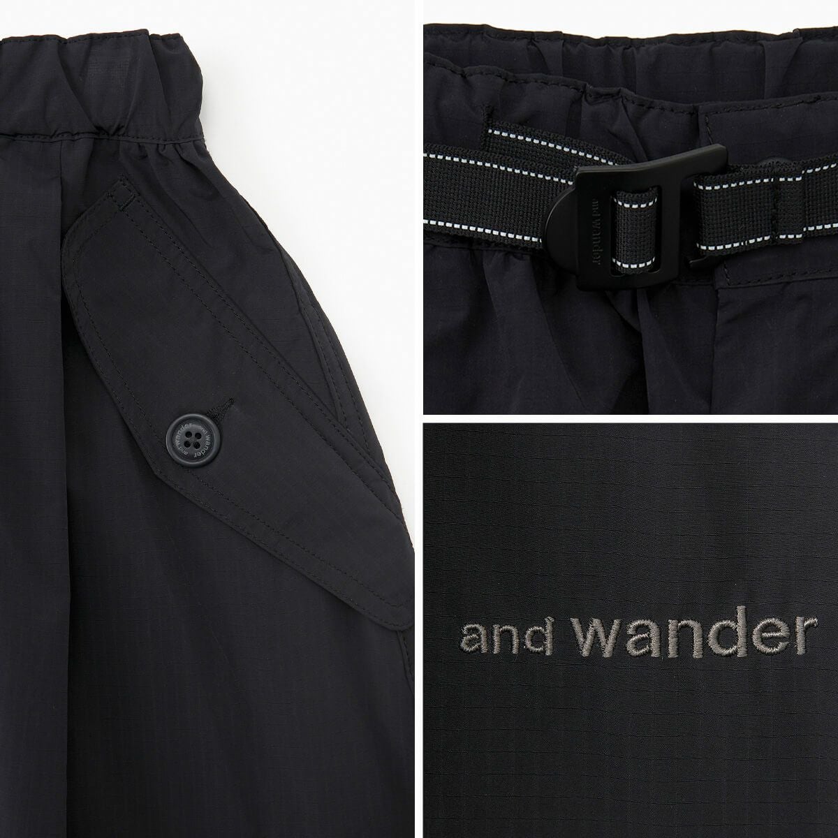 and wander アンドワンダー オーバーサイズカーゴスカート【ウィメンズ