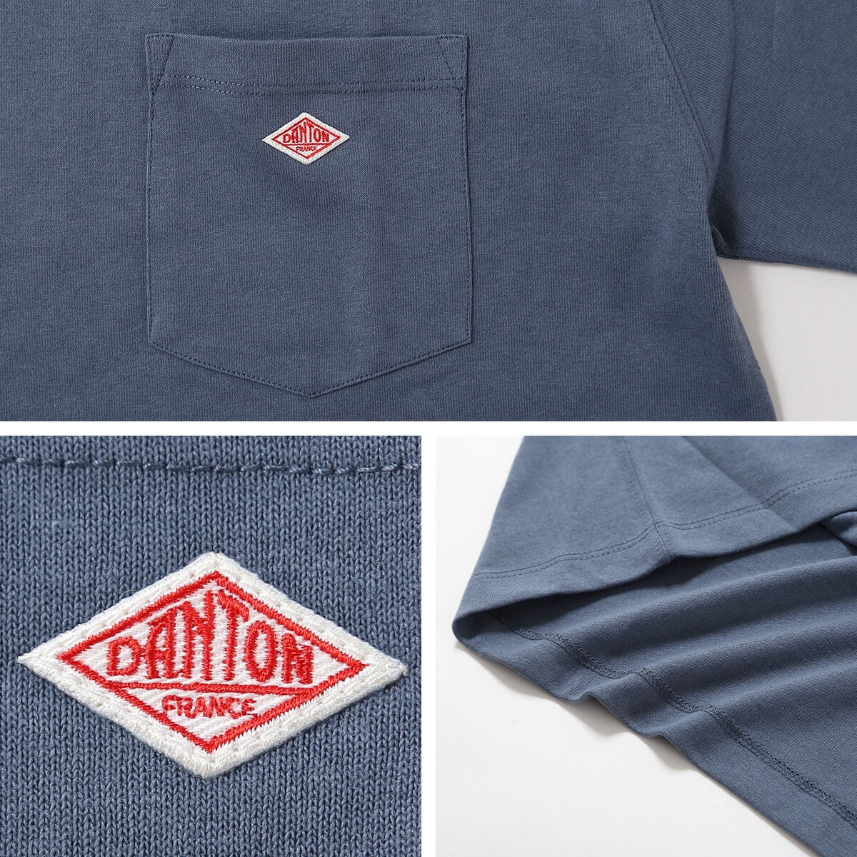 DANTON ダントン ポケットTシャツ T/Cオープンエンドジャージ メンズ