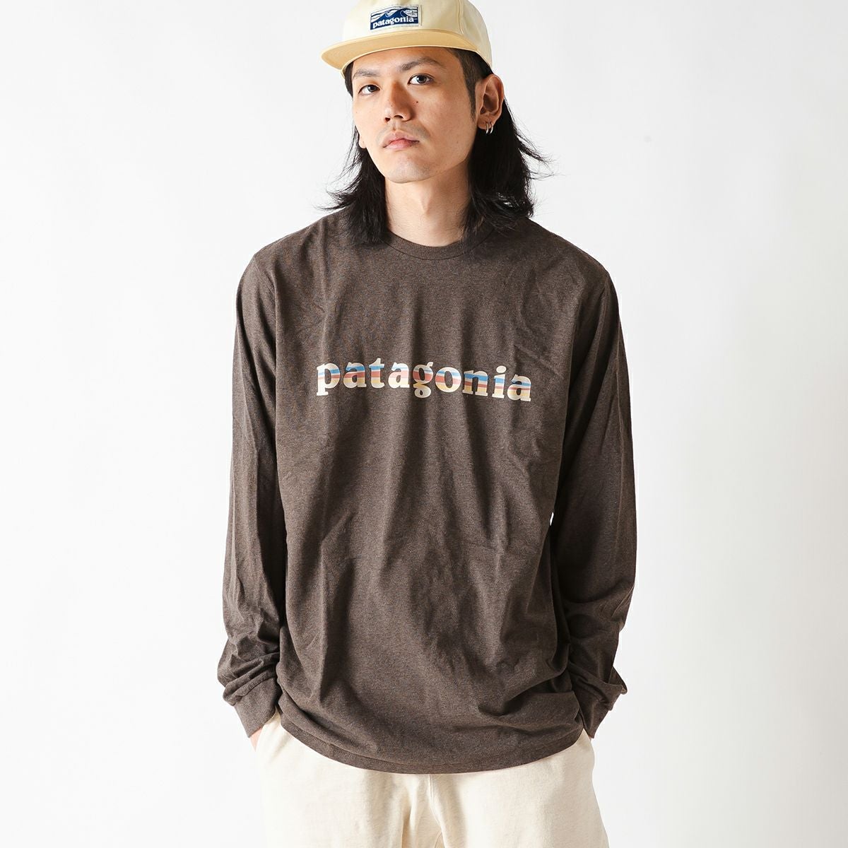 patagonia パタゴニア L/S'73テキストロゴレスポンシビリTee メンズ