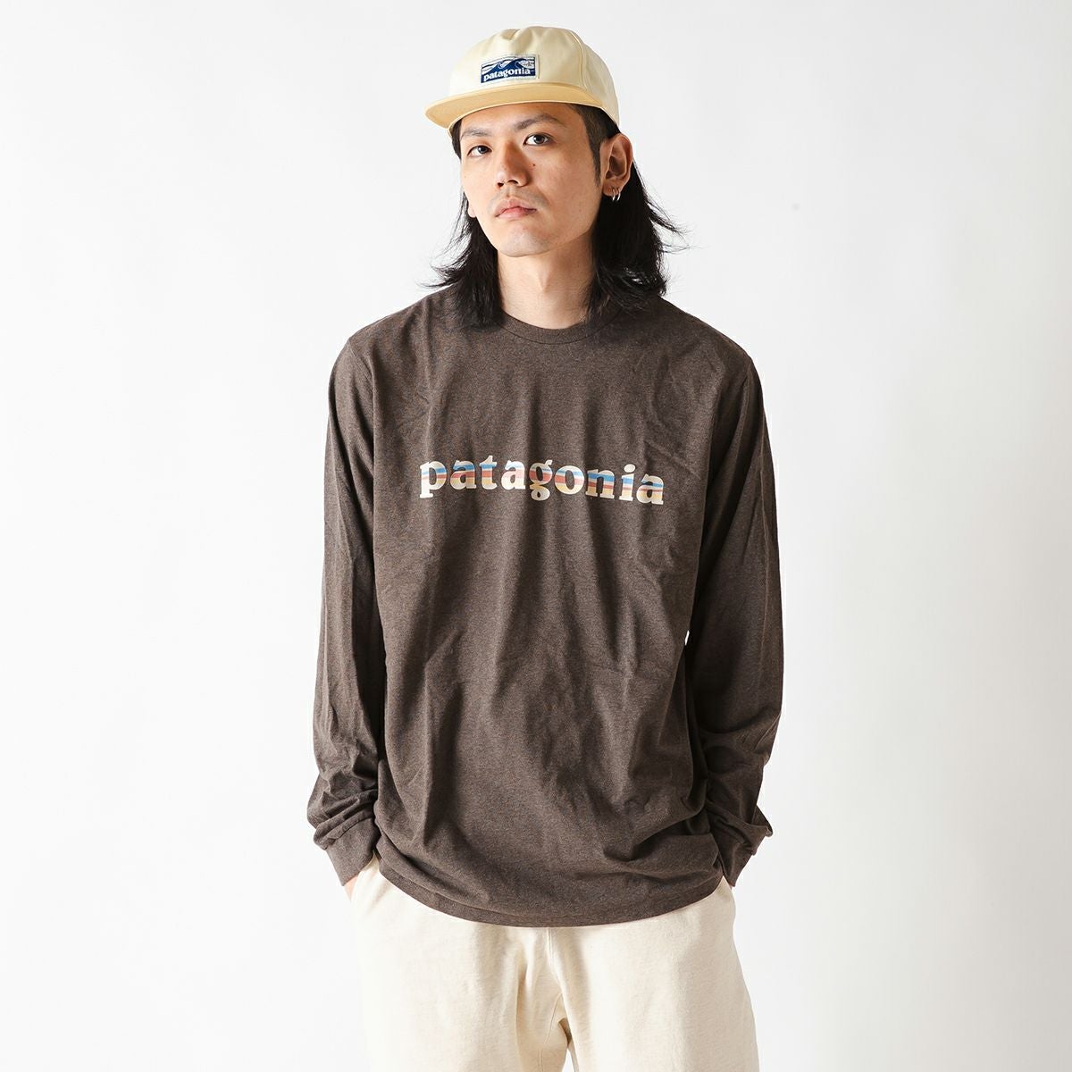 patagonia パタゴニア L/S'73テキストロゴレスポンシビリTee メンズ