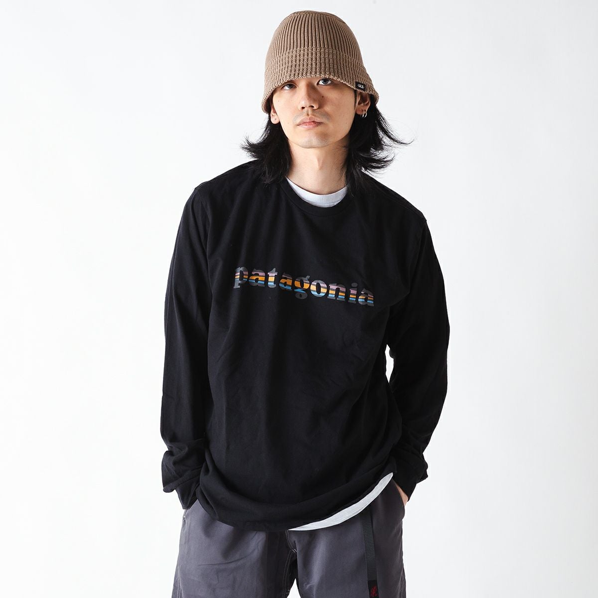patagonia パタゴニア L/S'73テキストロゴレスポンシビリTee メンズ