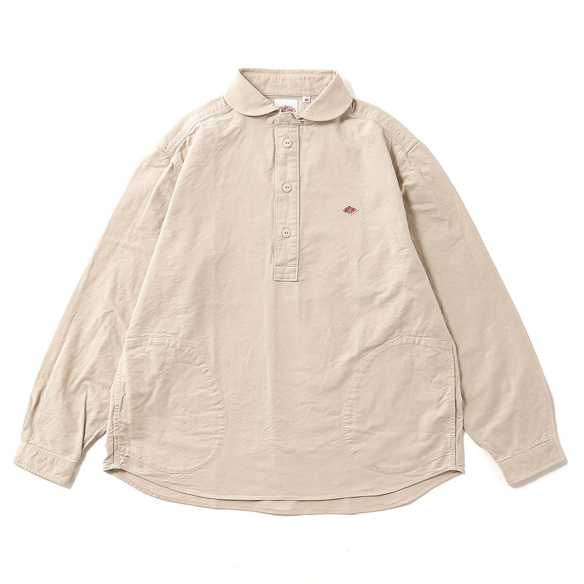 DANTON ダントン ラウンドカラーP.OシャツL/S オックスフォード メンズ