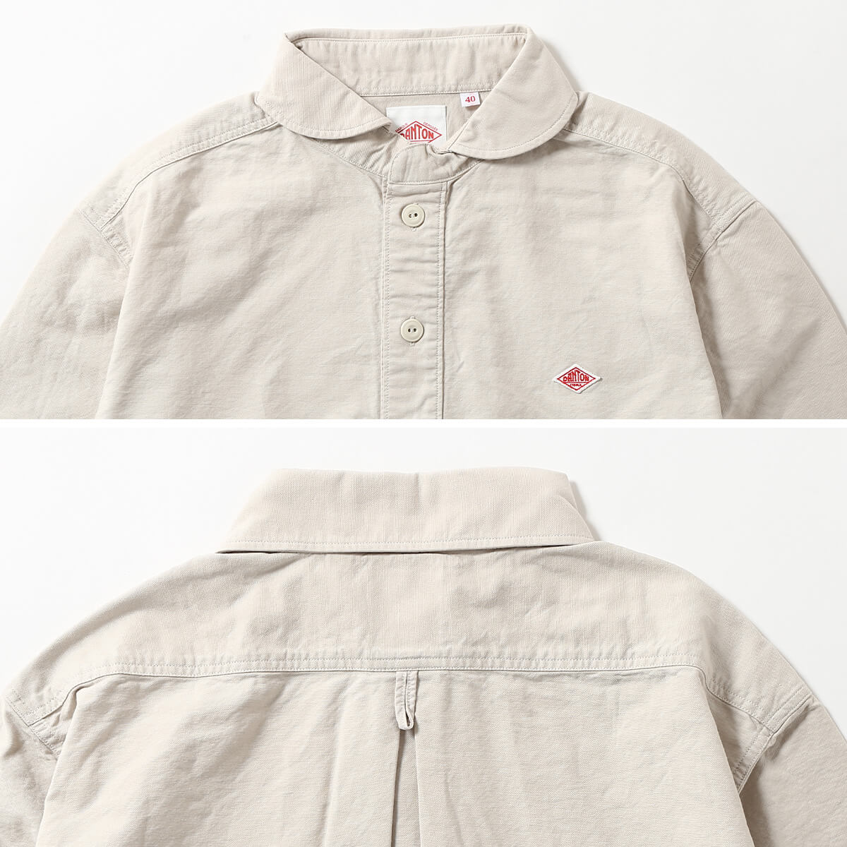 DANTON ダントン ラウンドカラーP.OシャツL/S オックスフォード メンズ