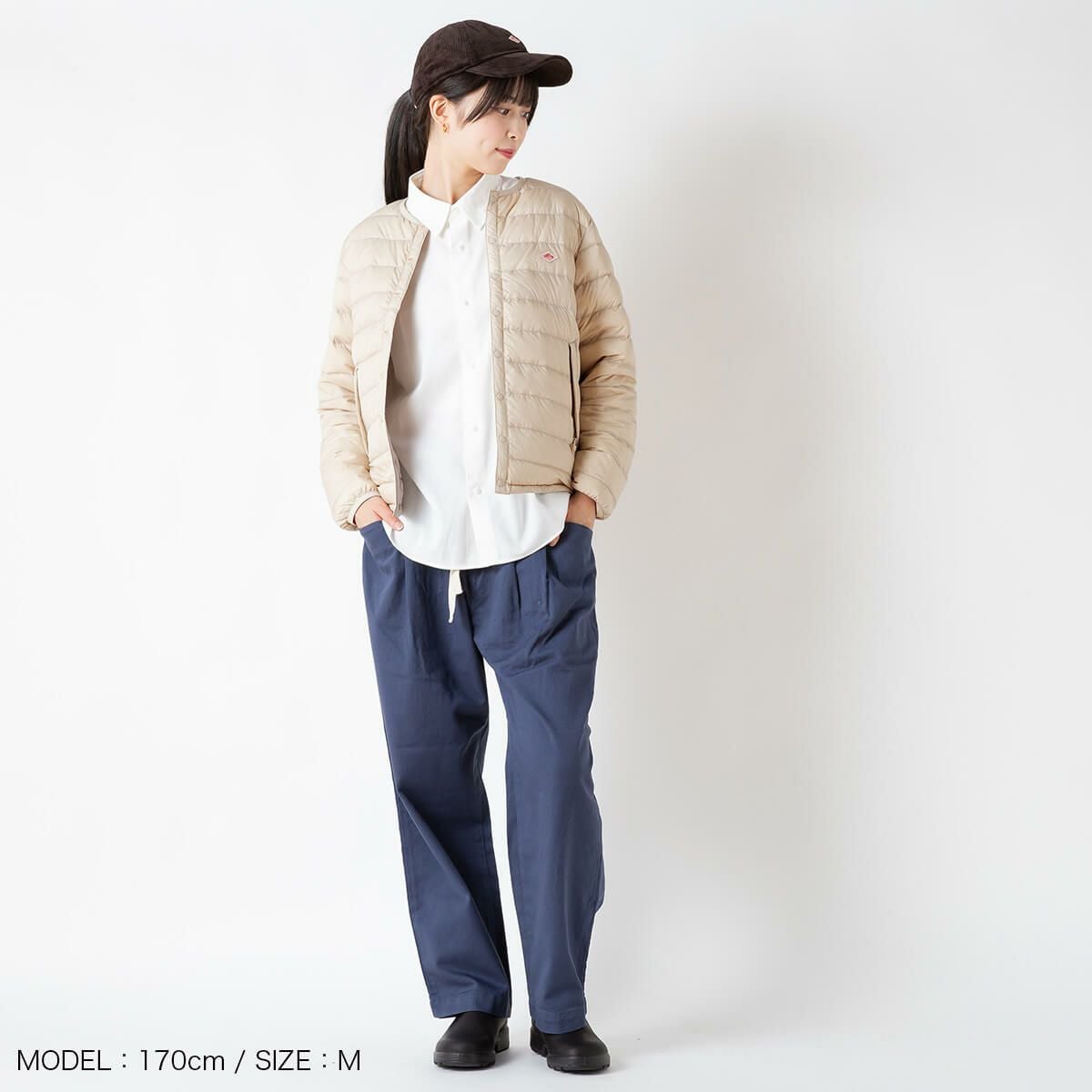 DANTON ダントン インナーダウンクルーネックジャケット ナイロン