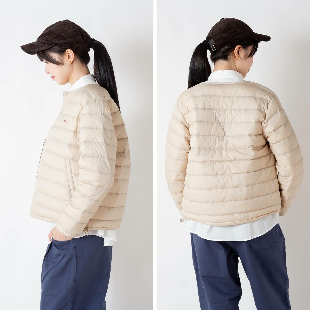 DANTON ダントン インナーダウンクルーネックジャケット ナイロン