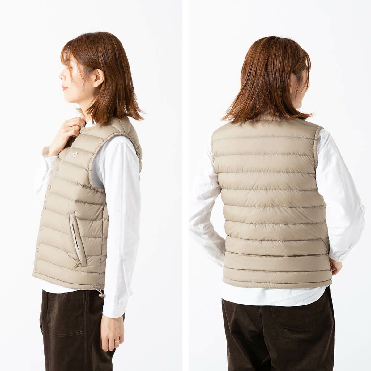 DANTON ダントン インナーダウンクルーネックベスト ナイロンタフタ