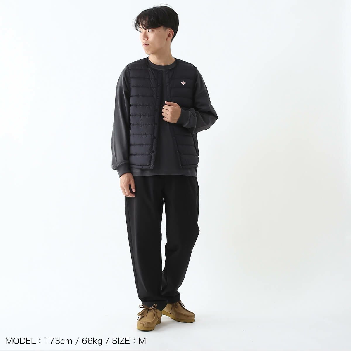 DANTON ダントン インナーダウンクルーネックベスト ナイロンタフタ
