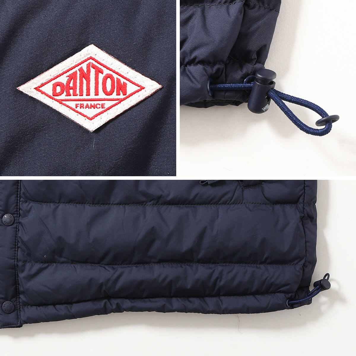 ★お値下げ中！★DANTON インナーダウン　40 ネイビー DANTON ダントン インナーダウンクルーネックジャケット ナイロン