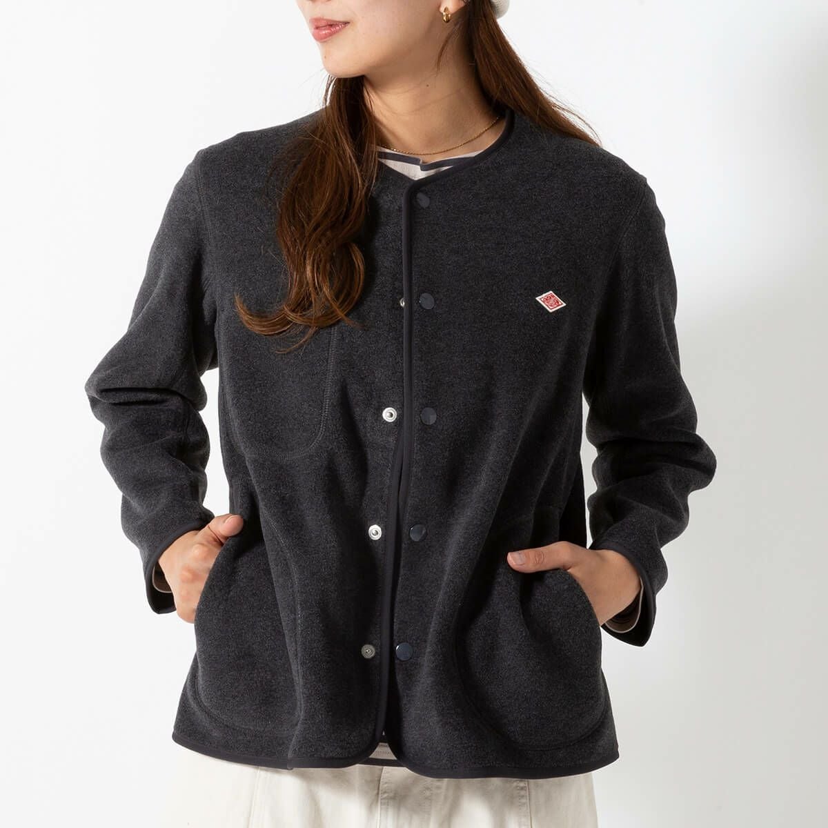 DANTON ダントン フリースカラーレスジャケット フリース【ウィメンズ