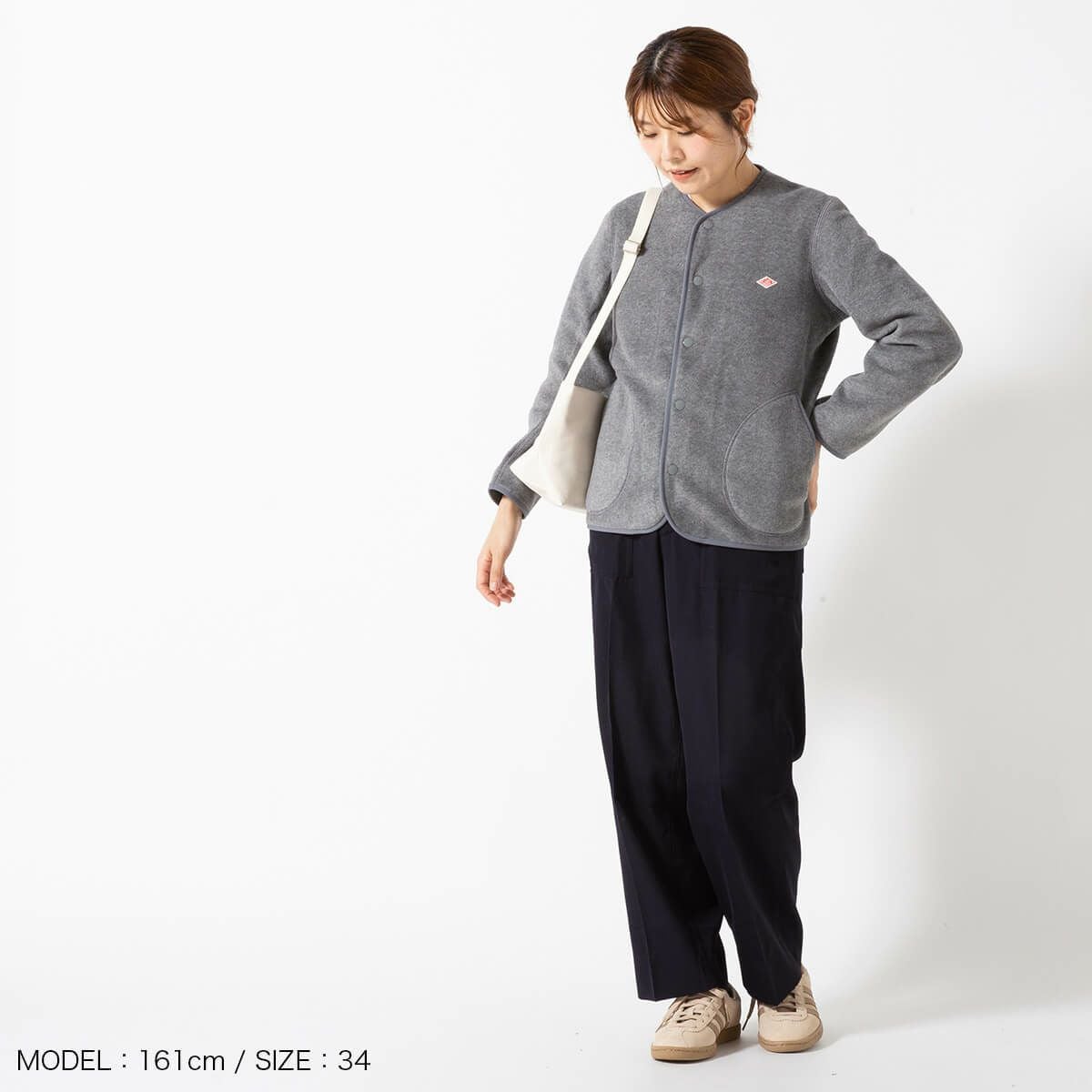 maron。DANTON フリースジャケット ダントン DANTON フリースジャケット ノーカラー アウター ジップ