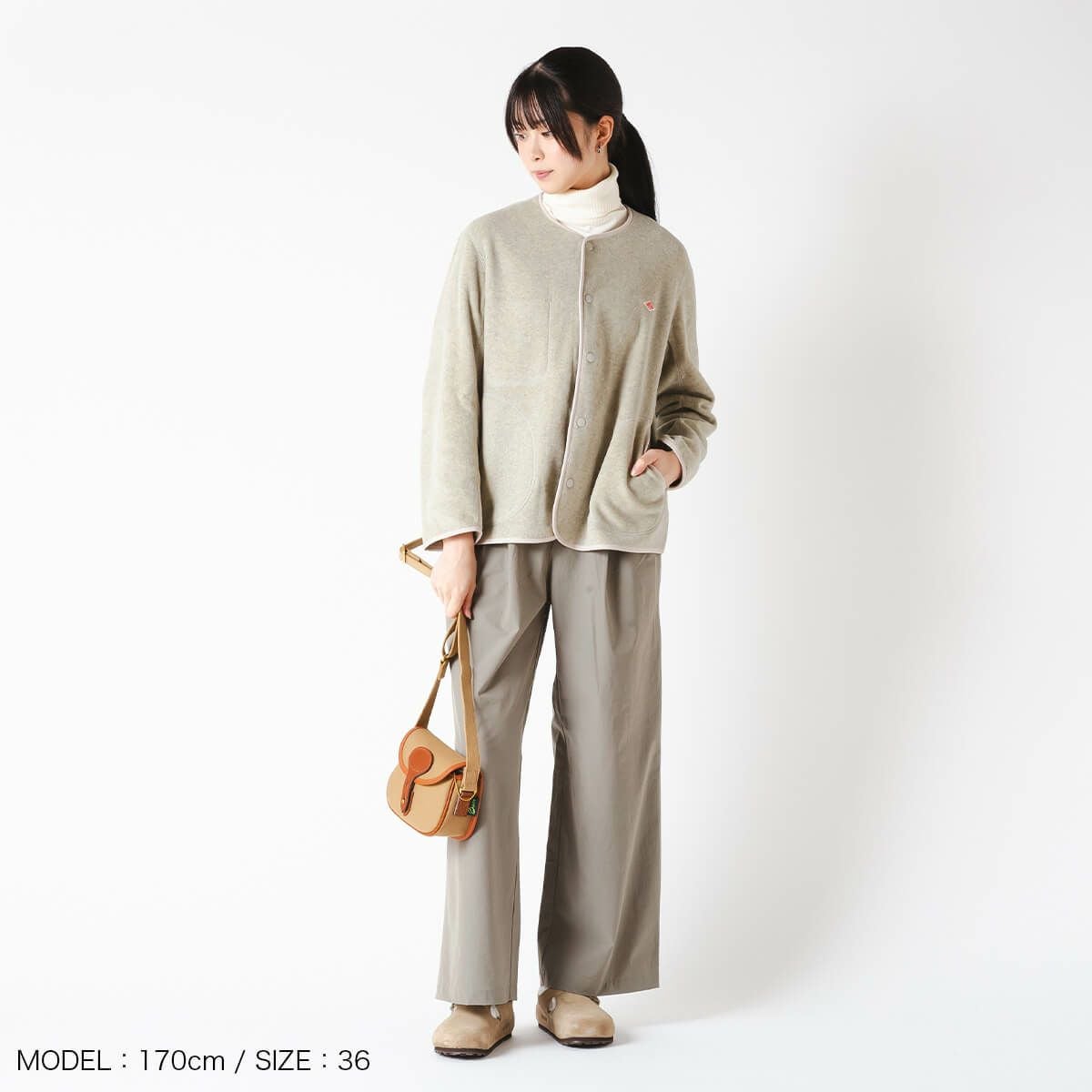 DANTON ダントン フリースカラーレスジャケット フリース【ウィメンズ