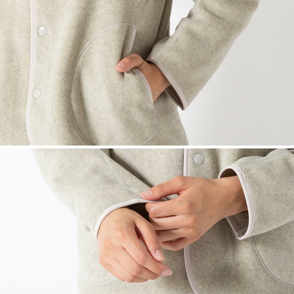 DANTON ダントン フリースカラーレスジャケット フリース【ウィメンズ