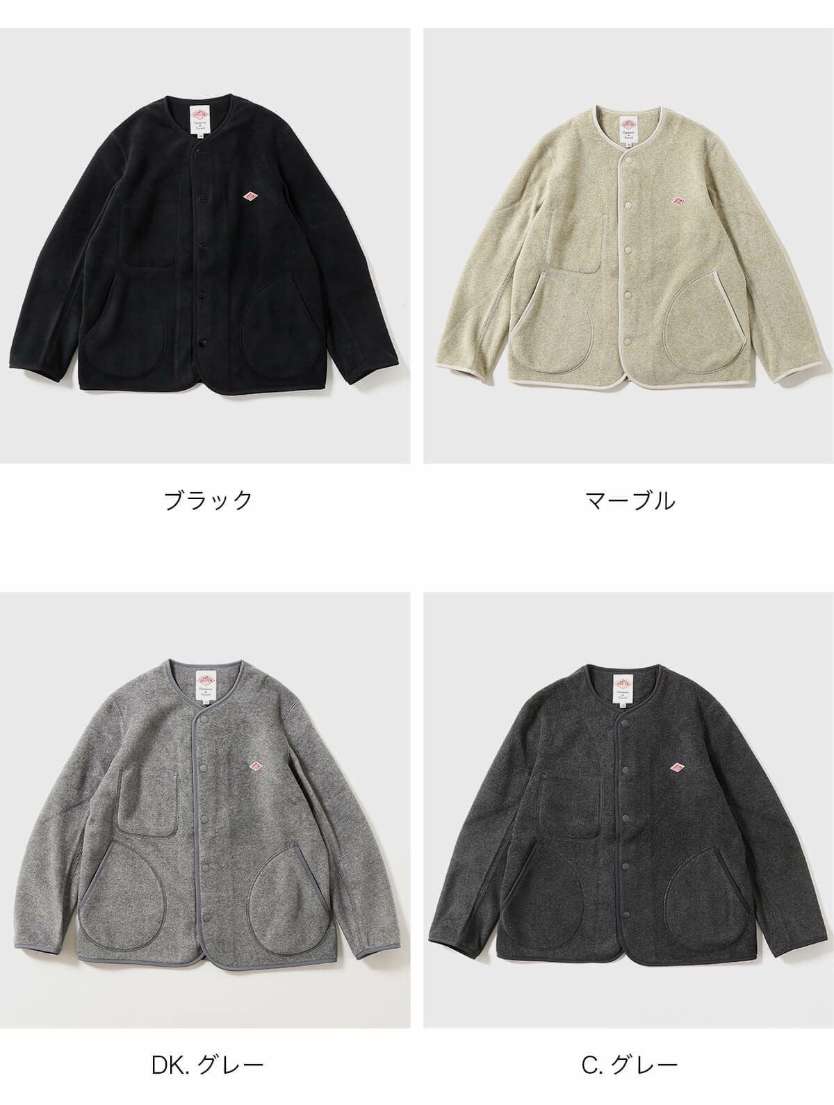 DANTON ダントン フリースカラーレスジャケット フリース【ウィメンズ