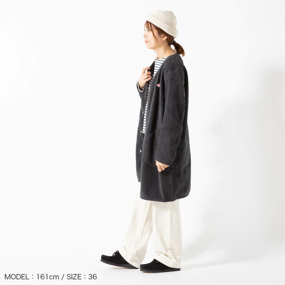 DANTON ダントン フリースカラーレスコート【ウィメンズ】｜SUNDAY