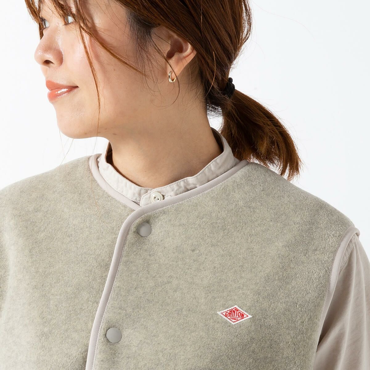 DANTON ダントン フリースカラーレスベスト フリース【ウィメンズ