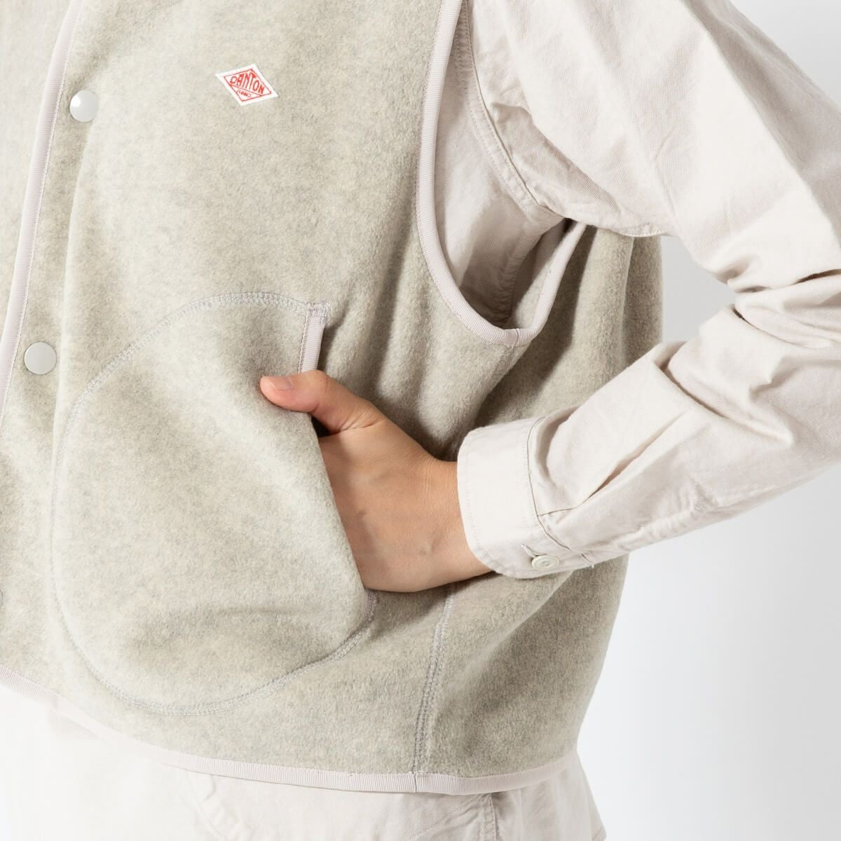 DANTON ダントン フリースカラーレスベスト フリース【ウィメンズ