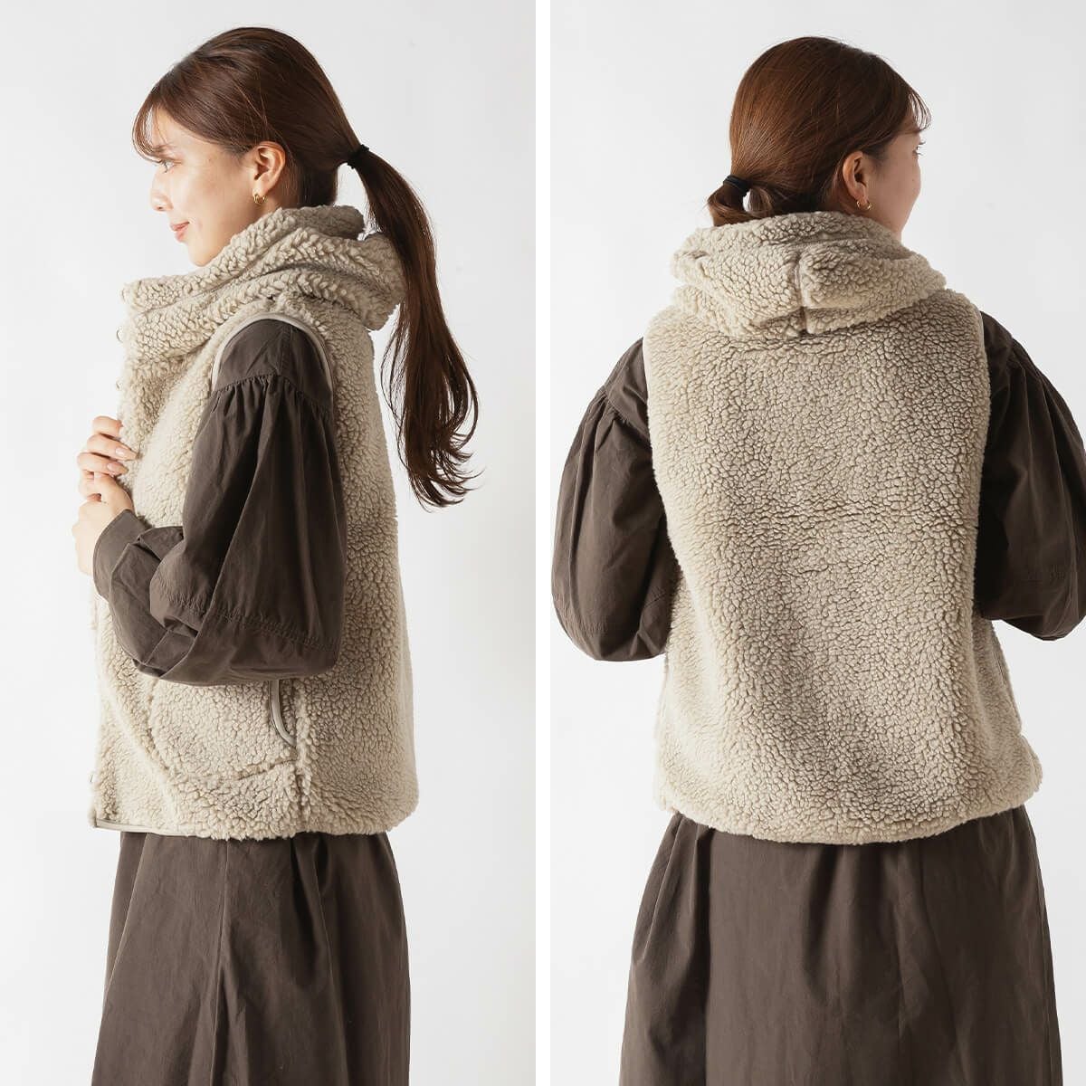 Gymphlex ジムフレックス ボアフーデッドベスト シープボア ユニ