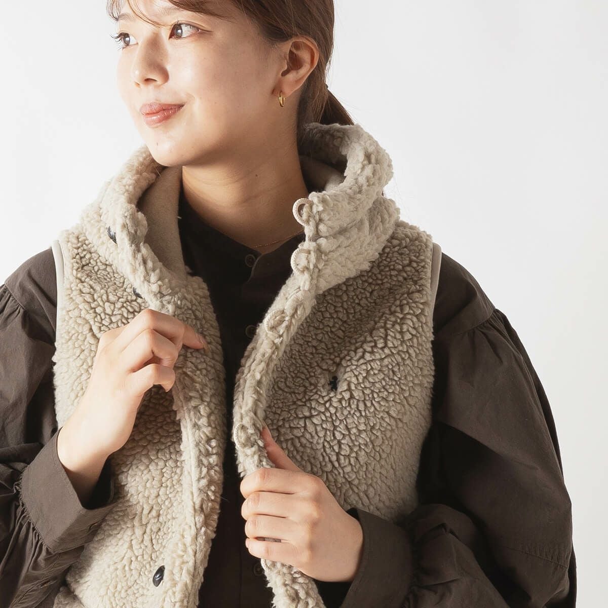 Gymphlex ジムフレックス ボアフーデッドベスト シープボア ユニ