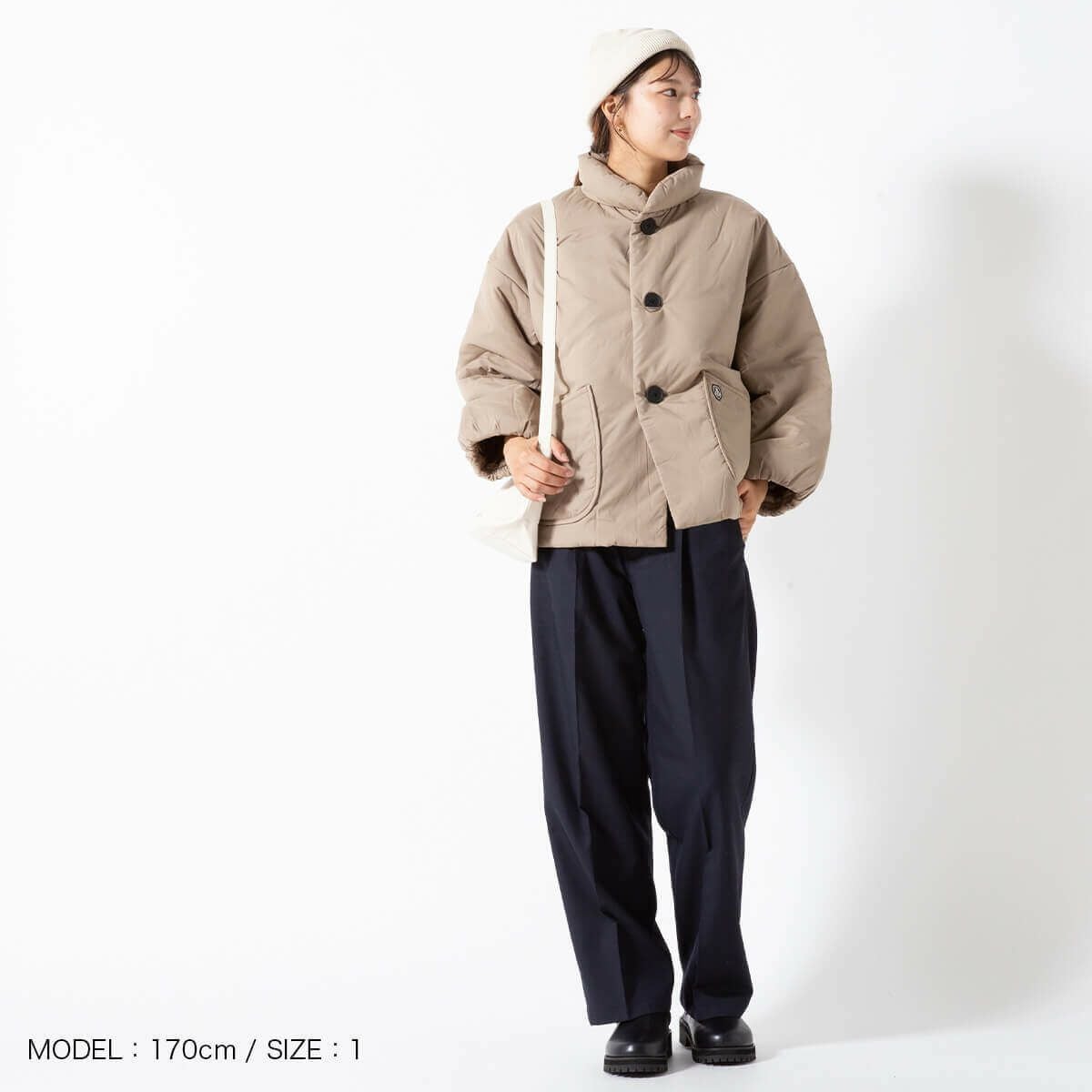 ORCIVAL オーシバル スタンドカラーブルゾン ブラッシュドタフタ