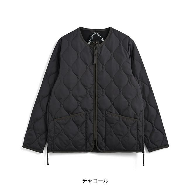 TAION タイオン ミリタリーWジップクルーネックダウンジャケット ユニ