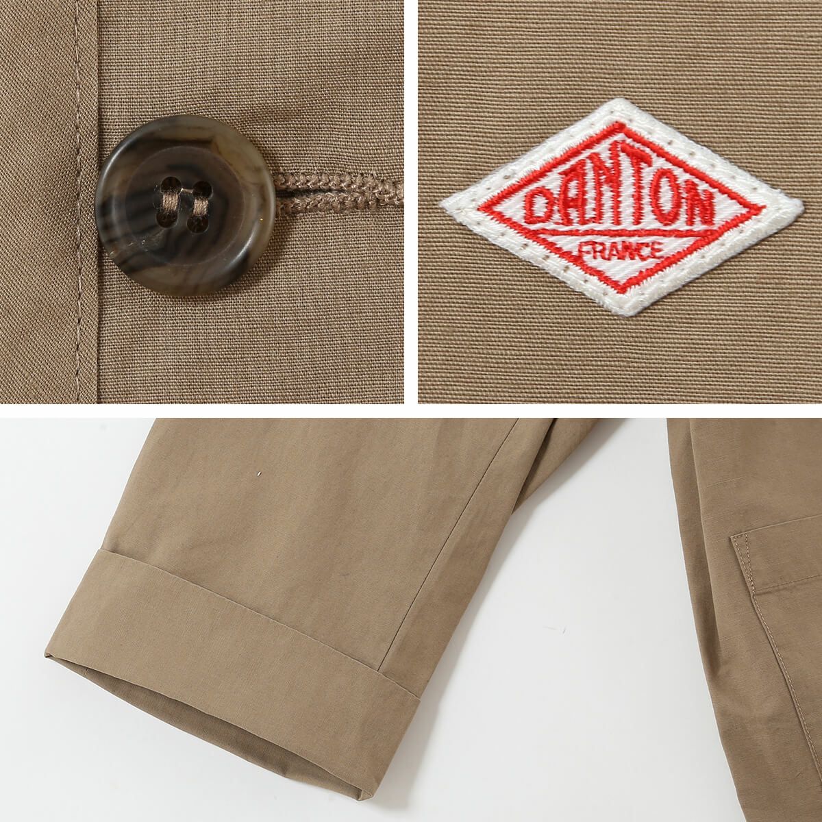 DANTON ダントン カラーレスショートジャケット CFウェザー