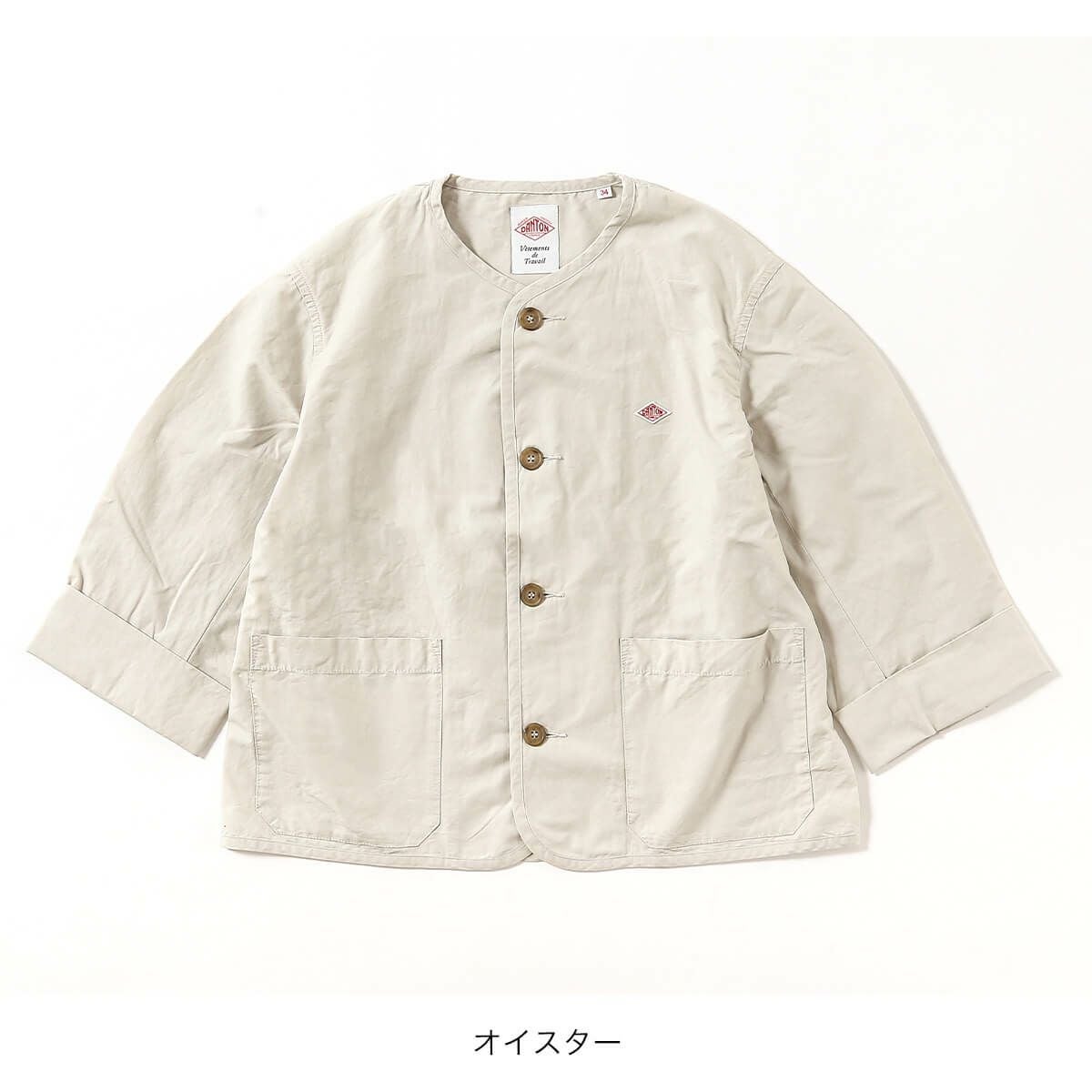 DANTON ダントン カラーレスショートジャケット CFウェザー