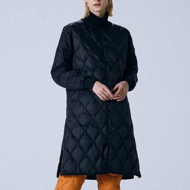 TAION タイオン ミリタリーオーバーサイズクルーネックロングダウンコート(ソフトシェル)【ウィメンズ】