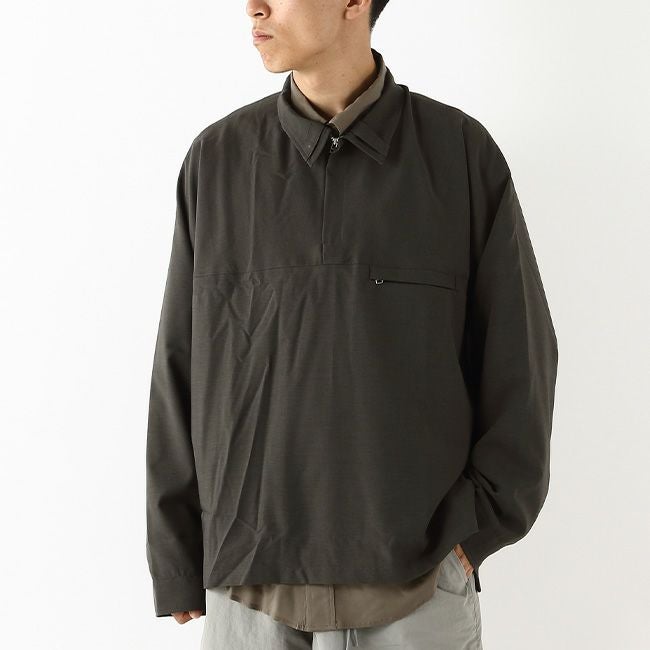 meanswhile ミーンズワイル ハーフジップ プルオーバーSH