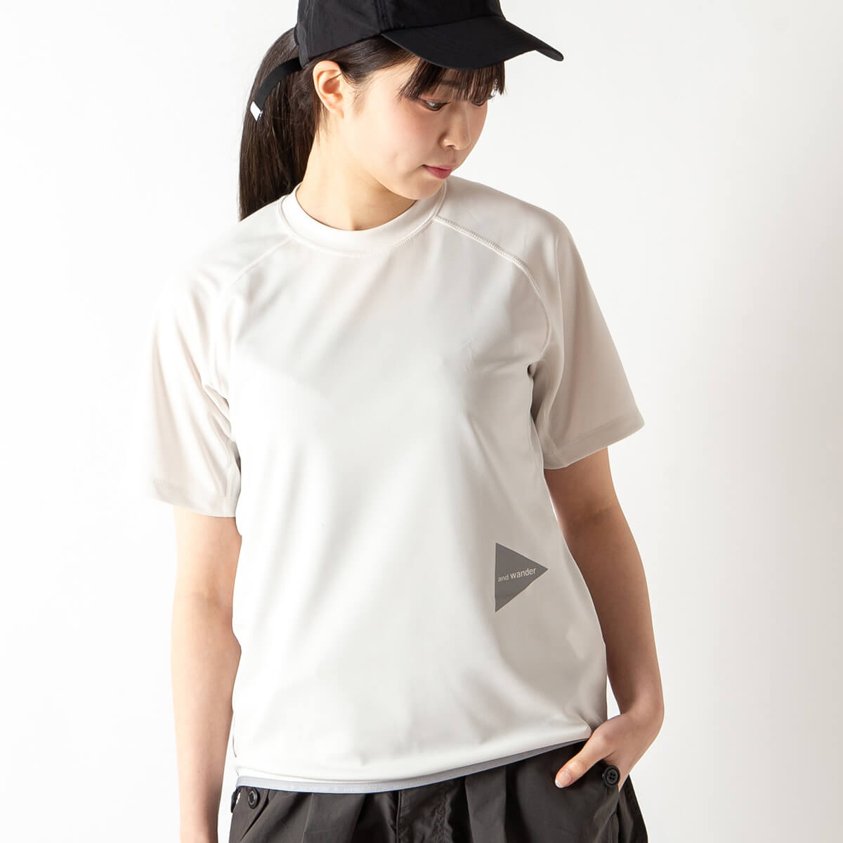 and wander アンドワンダー ドライジャージーラグランSS T｜SUNDAY