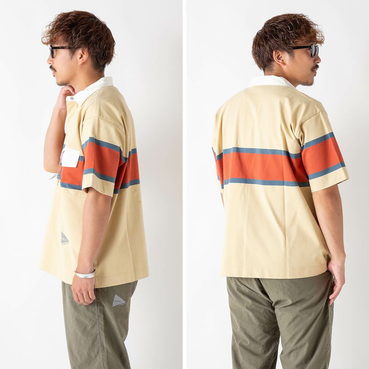 ディセンダント　ラガーシャツ　size1 GRAMICCI×and wander グラミチ×アンドワンダー テックラグビーシャツ