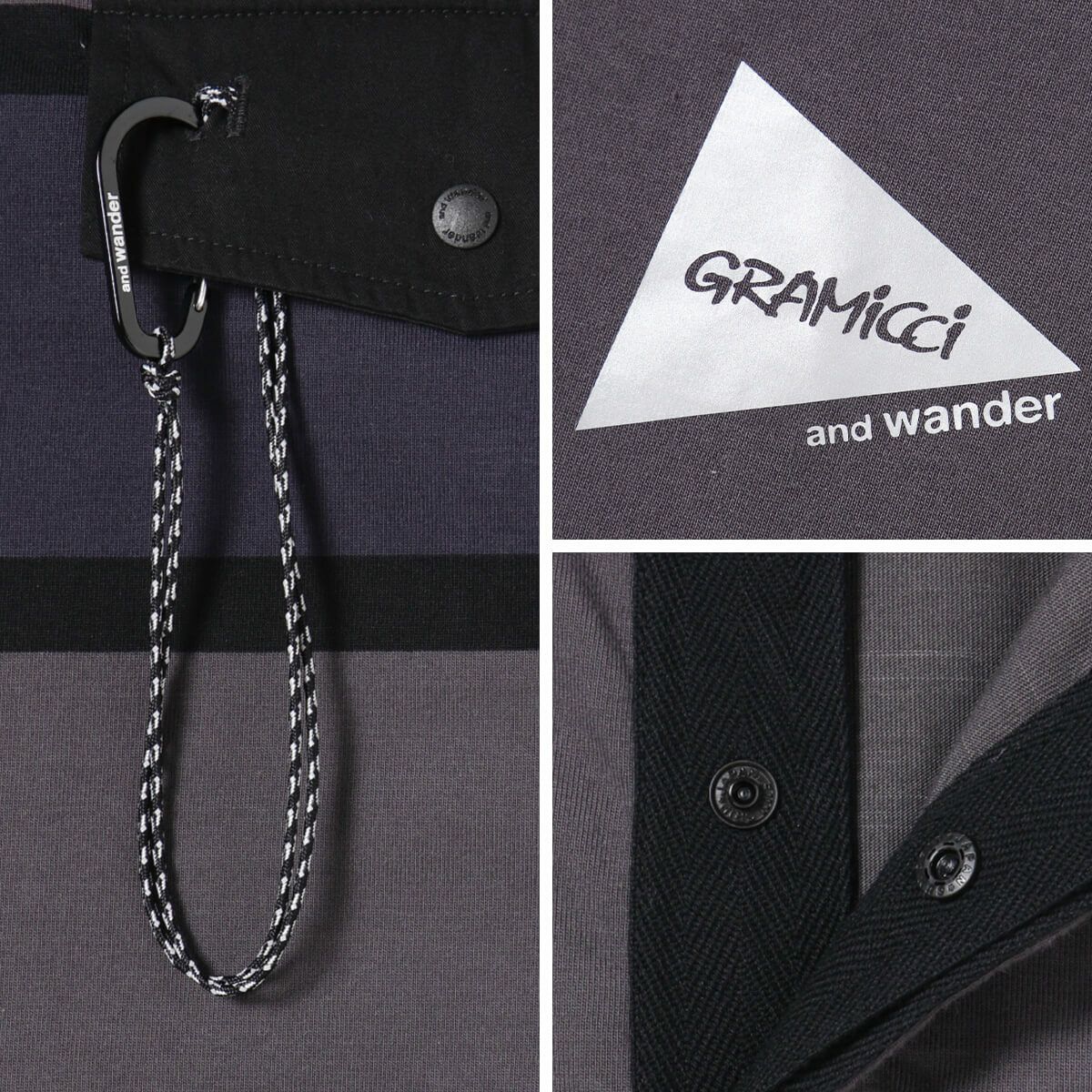 GRAMICCI×and wander グラミチ×アンドワンダー テックラグビーシャツ