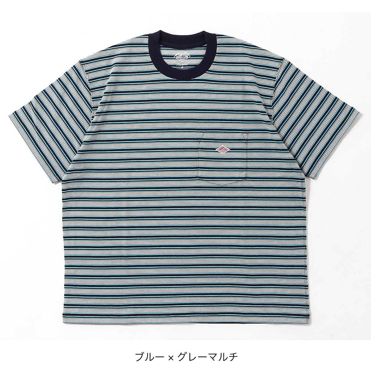 DANTON ダントン ポケットTシャツ[ボーダー] T/Cオープンエンド