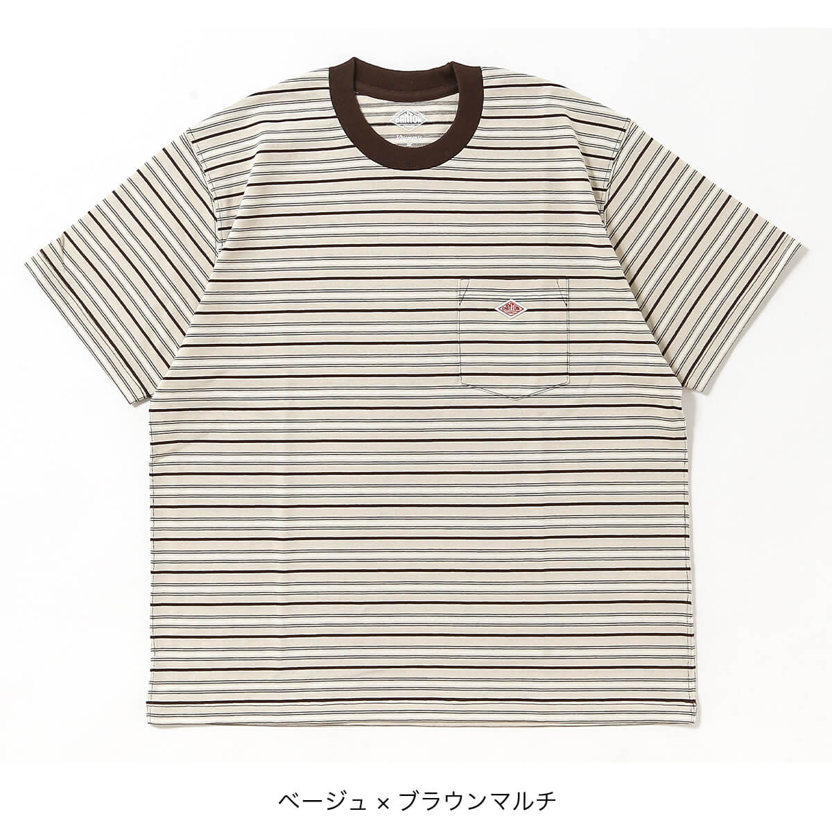 DANTON ダントン ポケットTシャツ[ボーダー] T/Cオープンエンド