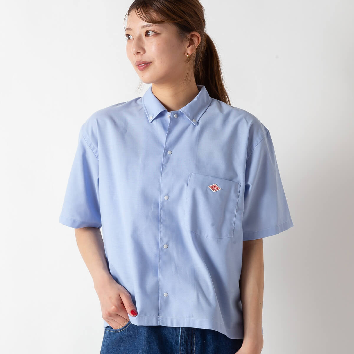 DANTON ダントン ドットボタンB.D.ショートシャツS/S【ウィメンズ