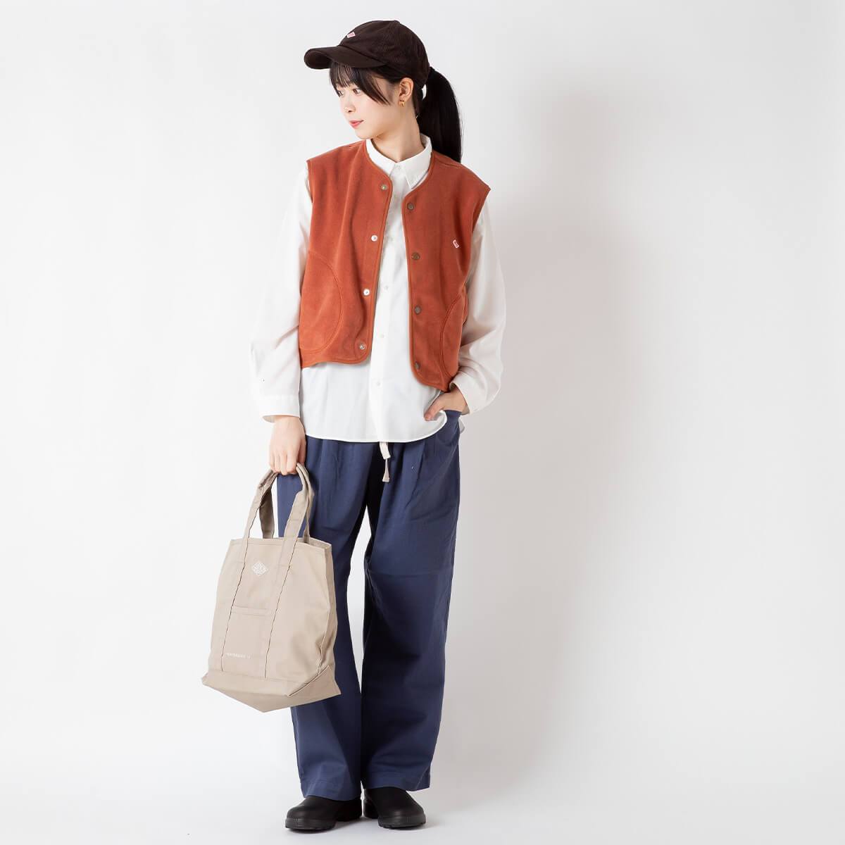 DANTON ダントン ドットボタンレギュラーカラーシャツL/S ポリエステル