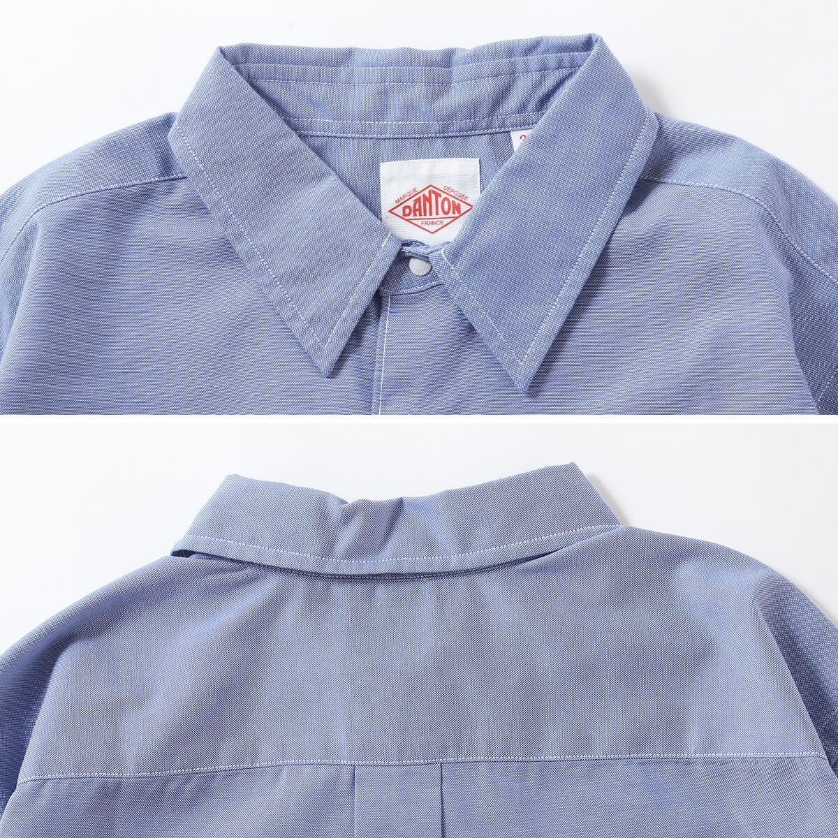 DANTON ダントン ドットボタンレギュラーカラーシャツL/S ポリエステル
