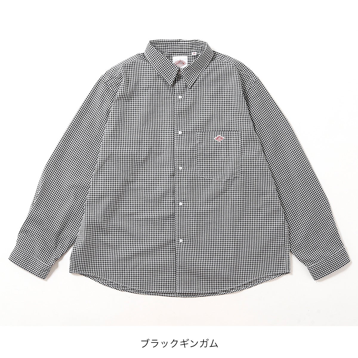 DANTON ダントン ドットボタンレギュラーカラーシャツL/S ポリエステル