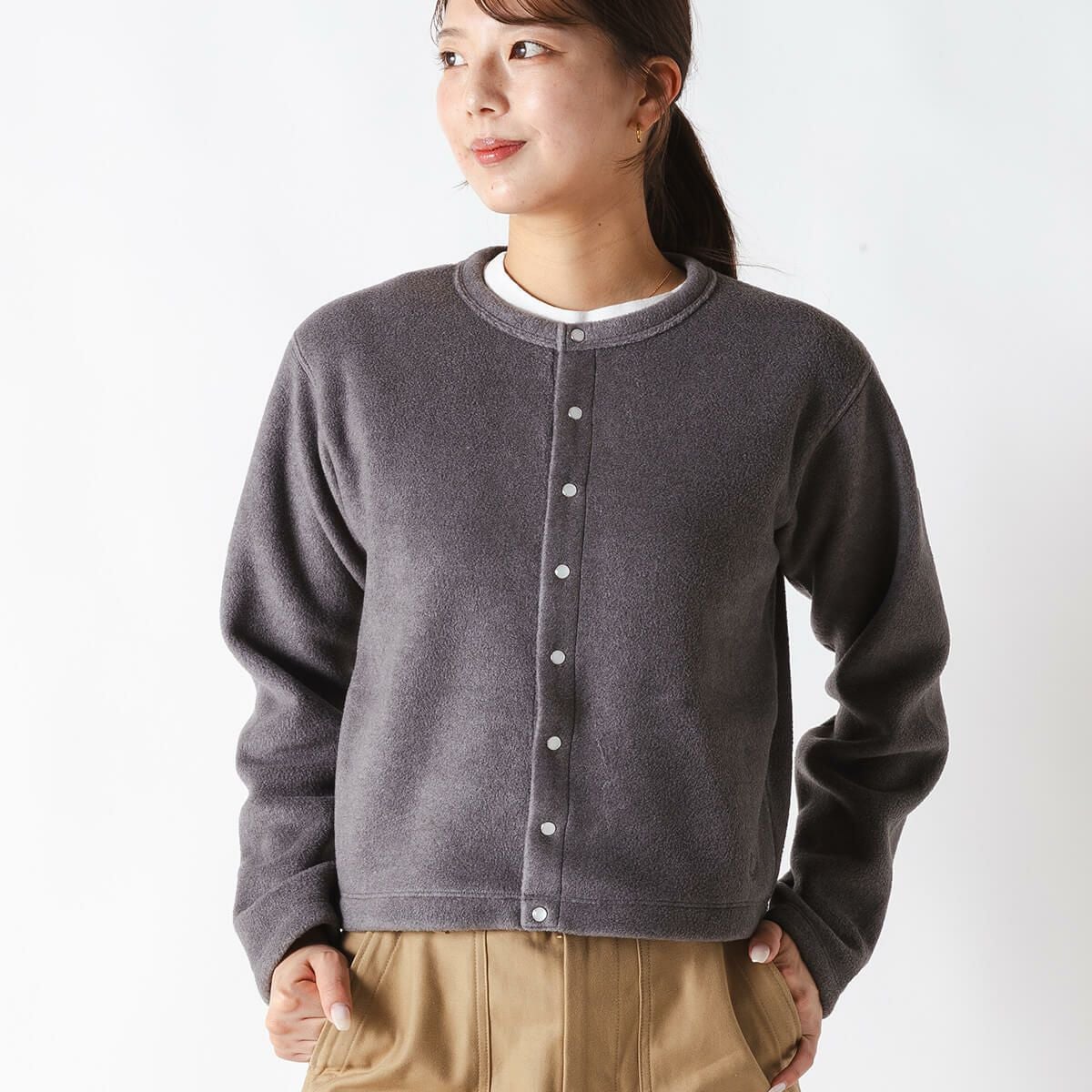 ORCIVAL オーシバル クルーネックカーディガン フリース【ウィメンズ