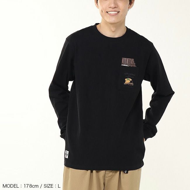 CHUMS チャムス ホットチョコレートポケットブラッシュドL/S Tシャツ