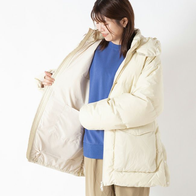 SATUR フード付きダウンジャケット新品未使用XS-Mクリーム 韓国人気]☆SATUR☆M's Lecce Duck Down Padding☆ダックダウン (SATUR
